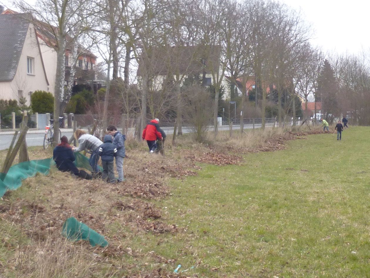 Krötenzaun an der Geißäckerstraße in Burgfarrnbach Krötenzaun an der Geißäckerstraße in Burgfarrnbach