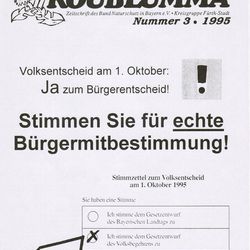 Koublumma 3-1995 zum Volksentscheid für kommunale Bürgerentscheide