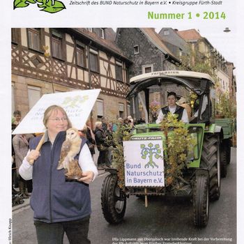 Koublumma 1-2014 zur ersten Teilnahme des BUND Naturschutz beim Erntedankfestzug